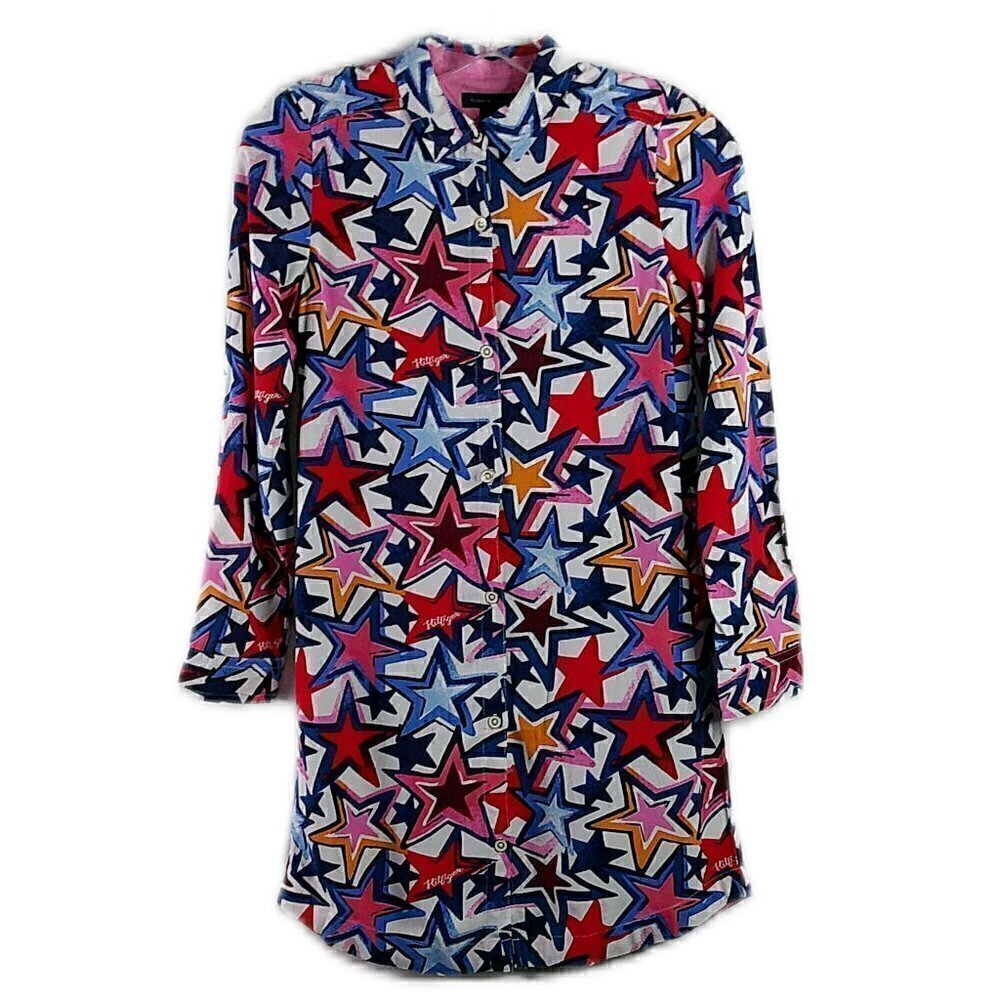 Tommy Hilfiger- Long Sleeve Starry Button Down Top - Size 10